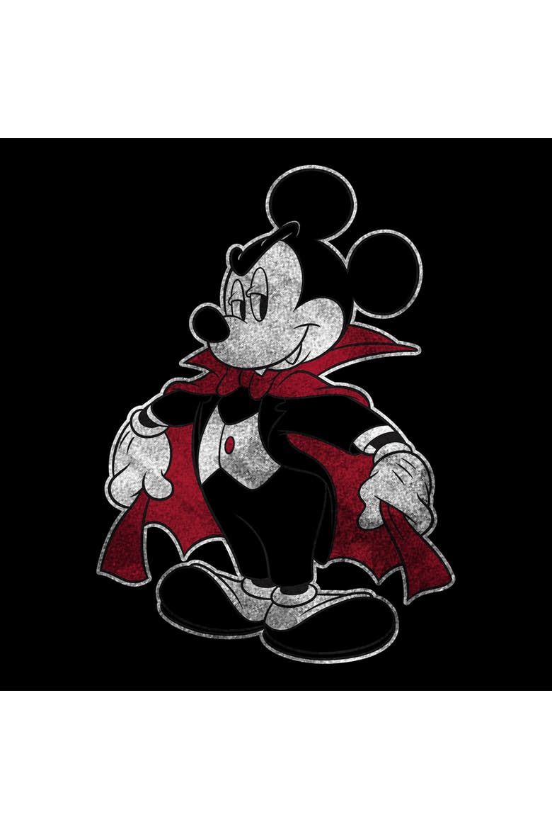 Mens Mickey & Friends Halloween Retro Vampire Sweatshirt, Alternate, color, Black