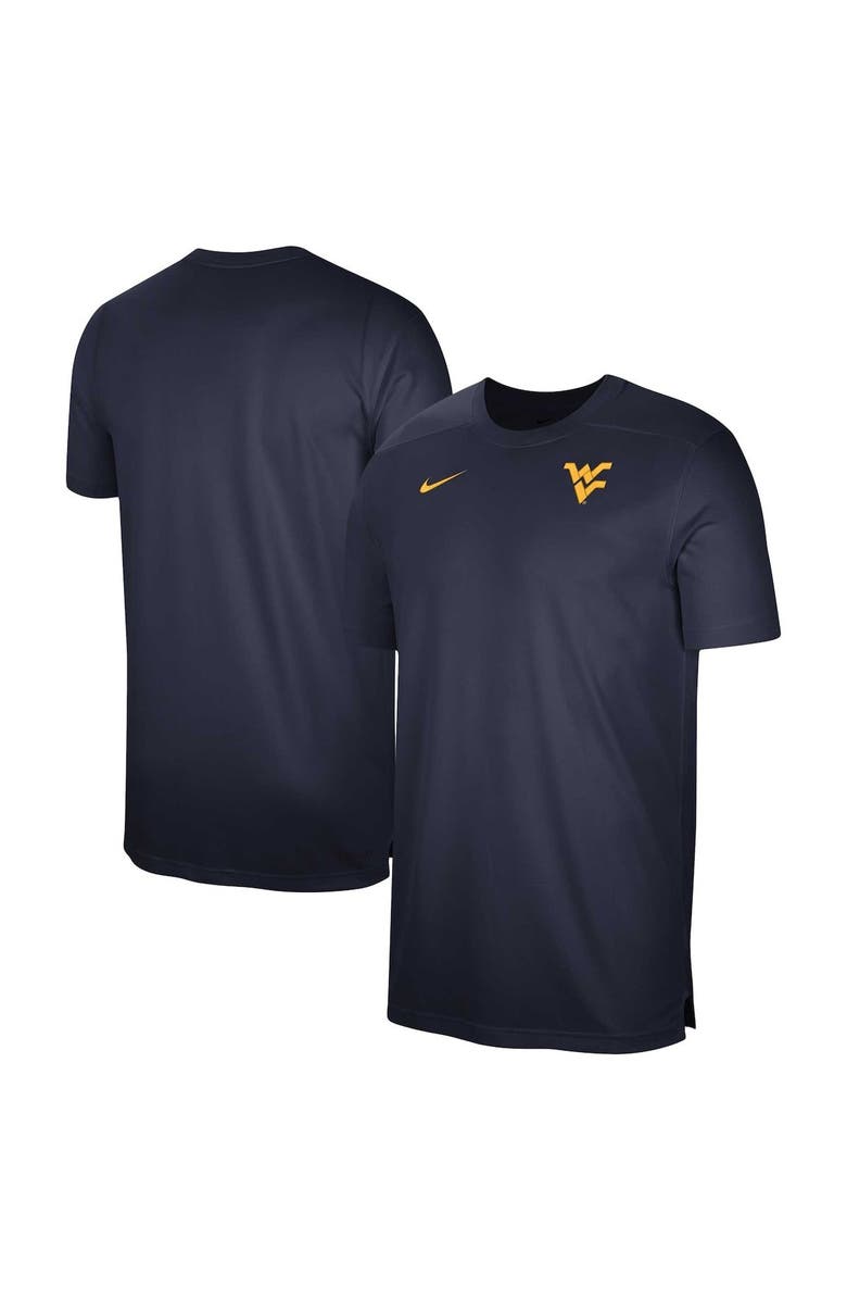 Nike Men's Nike  Navy West Virginia Mountaineers Sideline Coaches Performance Top, Alternate, color, 