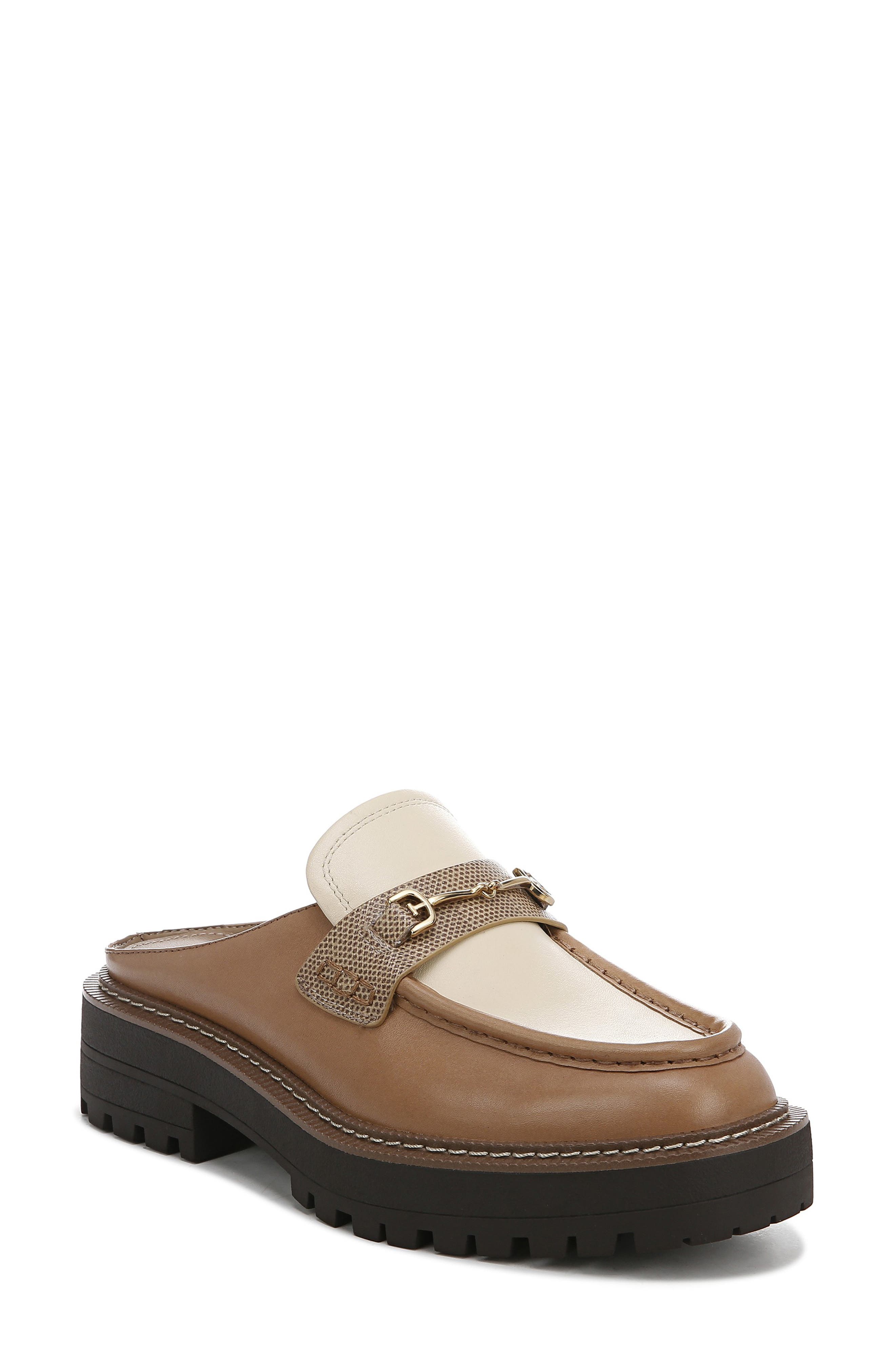 Lennon Loafer Mule, Main, color, DK CASHEW/ EGGSHELL/ CHAI