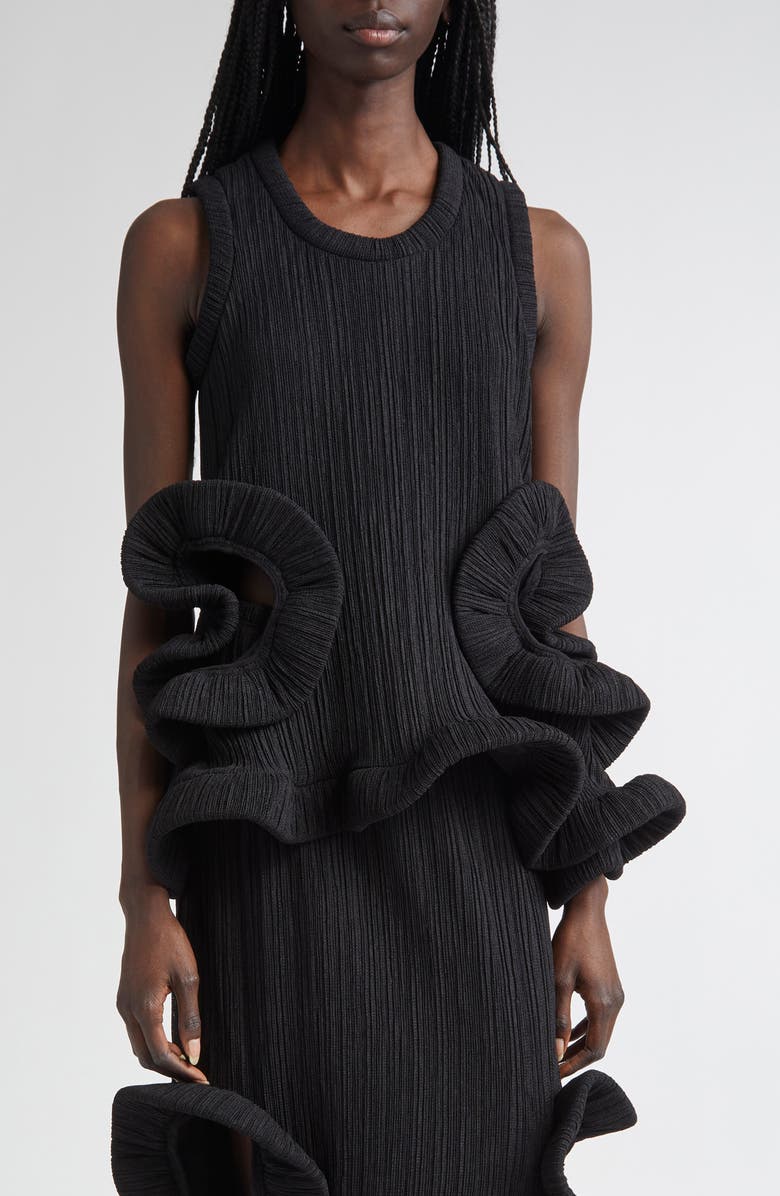 MELITTA BAUMEISTER Foam Ruffle Hole Pleated Top, Main, color,