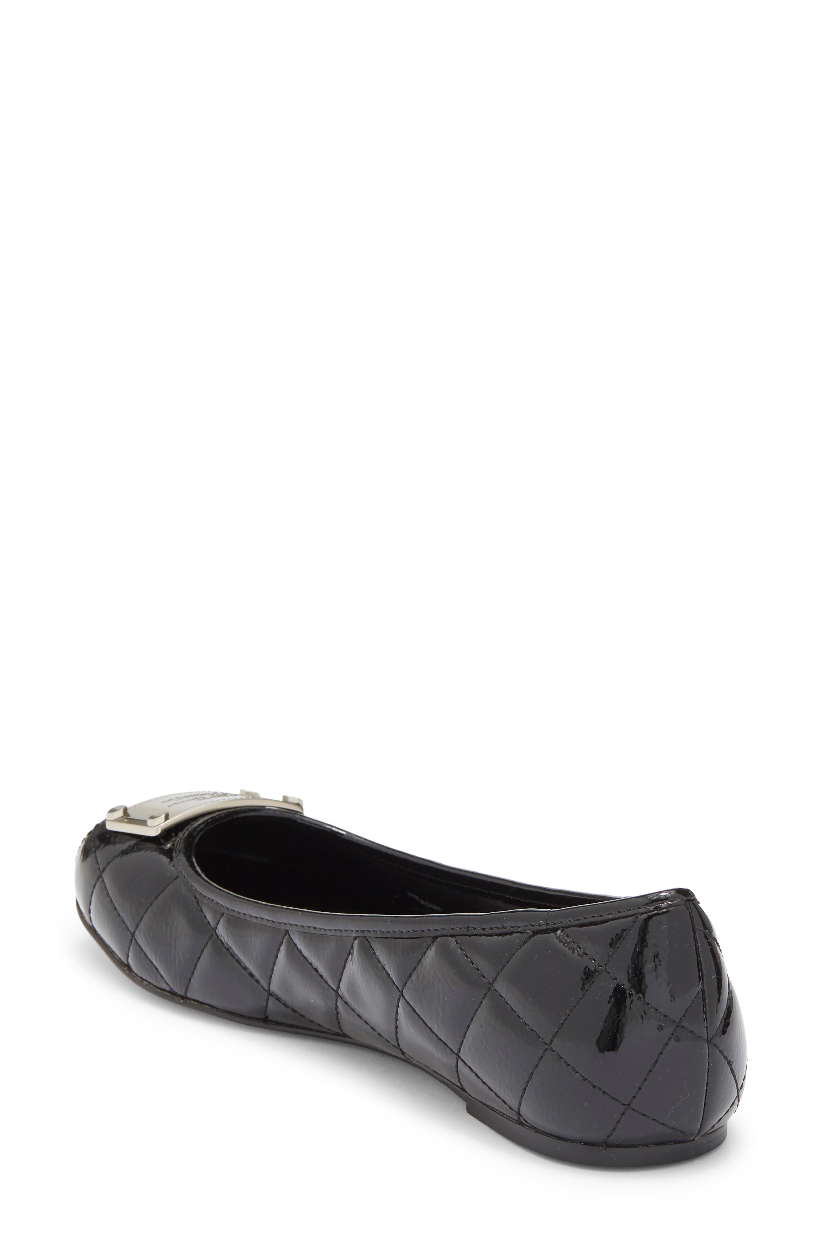 The Plaza Faux Leather Ballerina Flat, Alternate, color, BLACK
