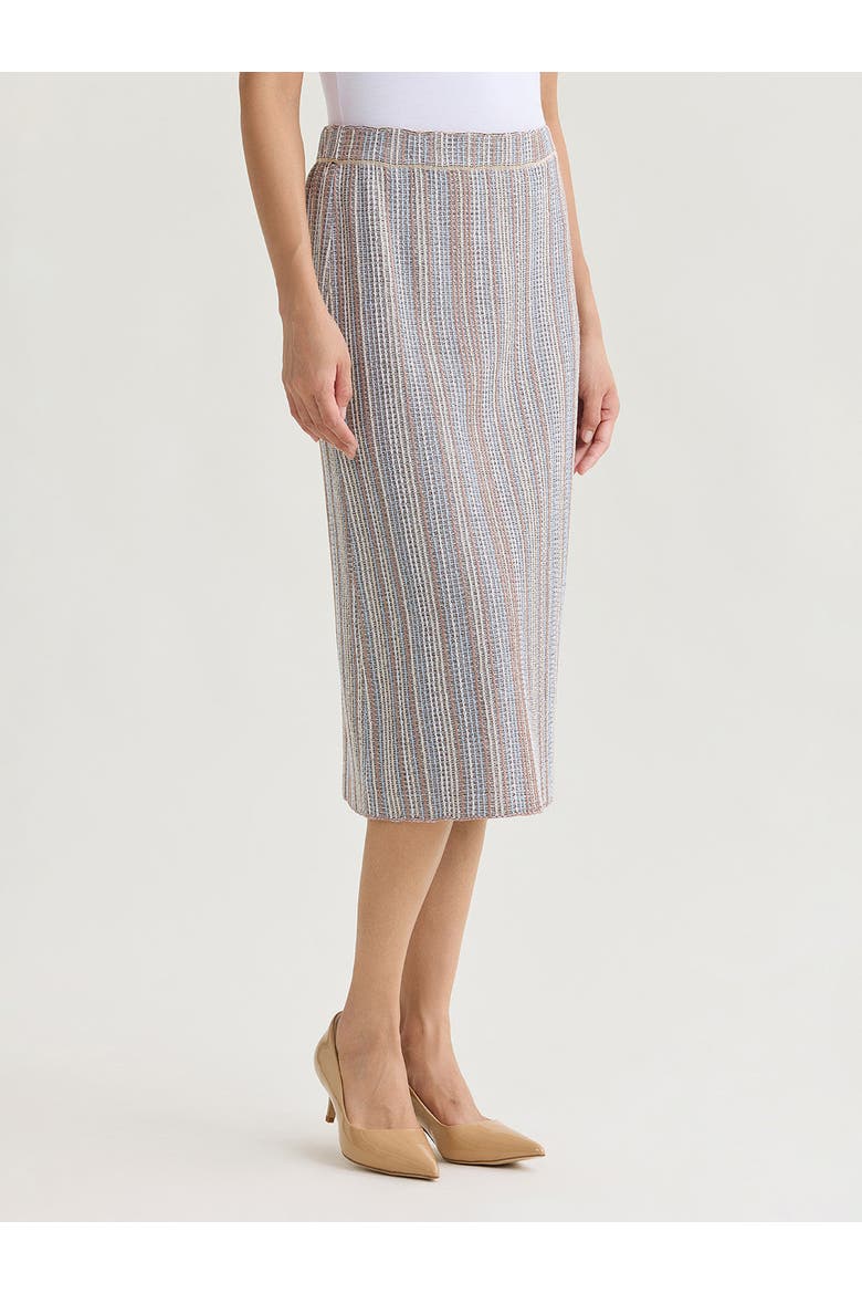 Multi-Color Straight Knit Midi Skirt, Alternate, color, Biscotti/Powder Blue