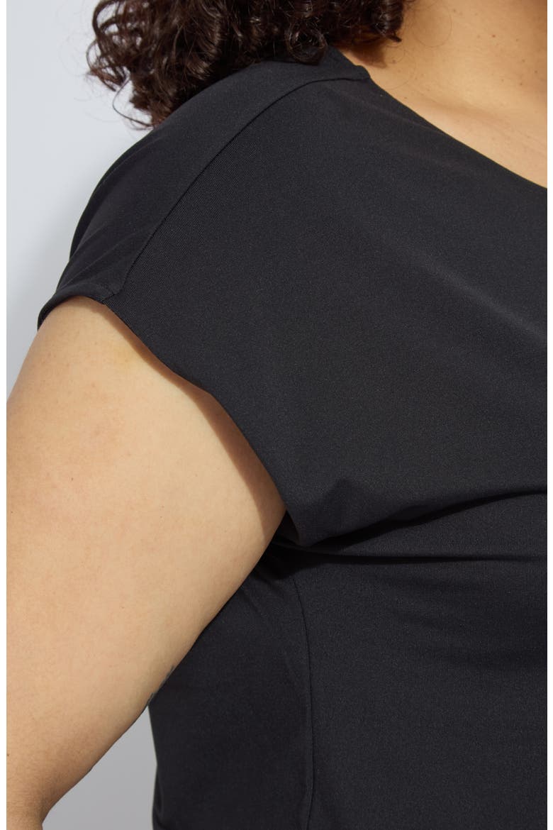 'Lyssentials Cap Sleeve T-Shirt, Alternate, color, BLACK