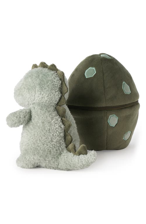 Elegant Baby Dinosaur Egg Plush Toy In Sage Green