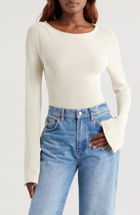 Roll Neck Stretch Rib Sweater