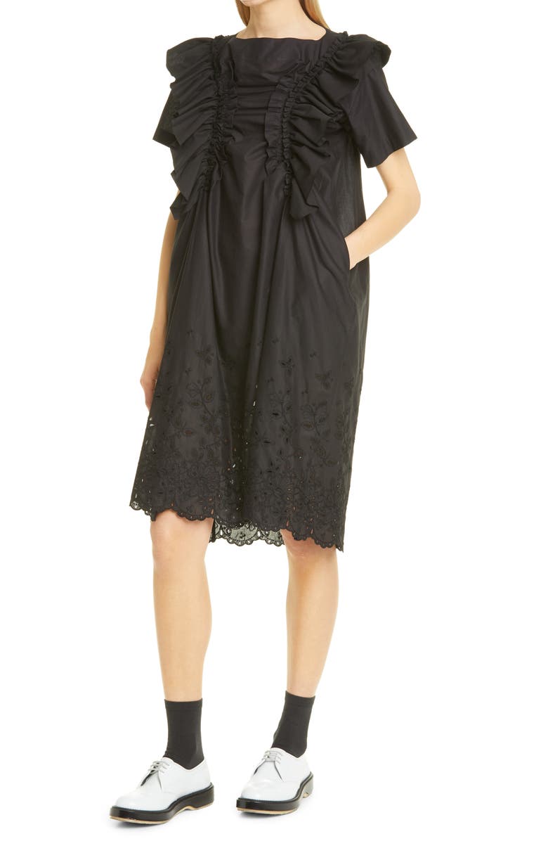 Tao Comme des Garçons Tricot Comme des Garçons Ruffle Short Sleeve Dress, Alternate, color,