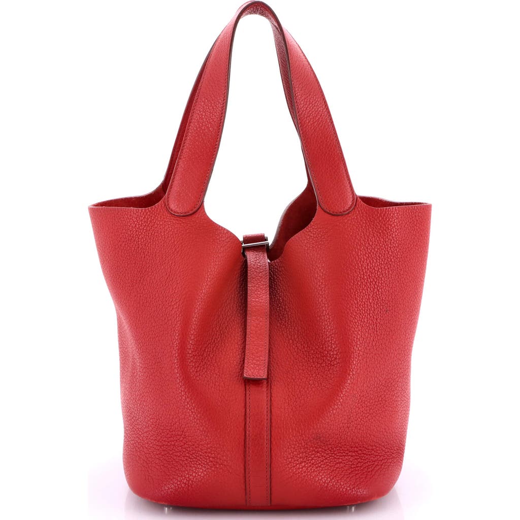 Pre-owned Hermes Hermes Picotin Bag Clemence Gm In Red