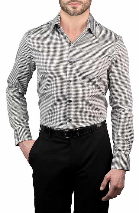 KARL LAGERFELD Trim Fit Kameo Print Cotton Dress Shirt