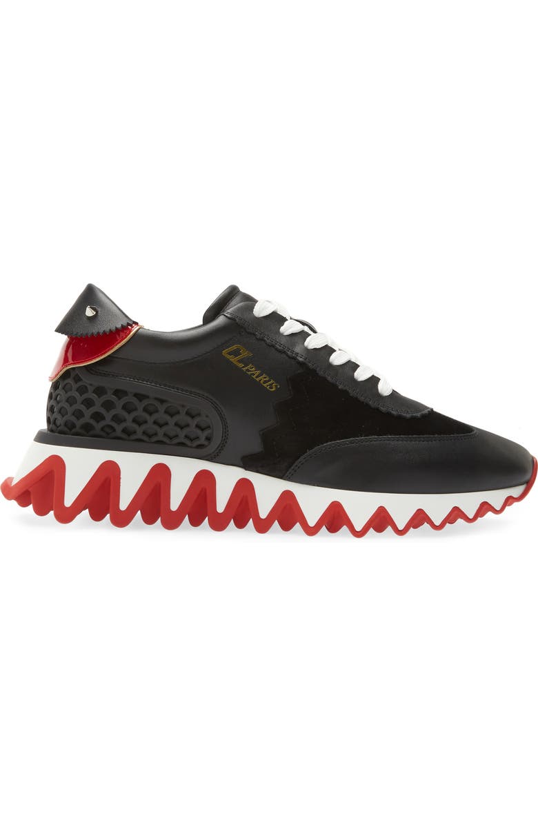 Christian Louboutin Loubishark Sneaker, Alternate, color, Black/ Red