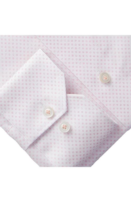Emanuel Berg Modern Fit Geometric Print Stretch Cotton Dress Shirt In Light Pastel Pink