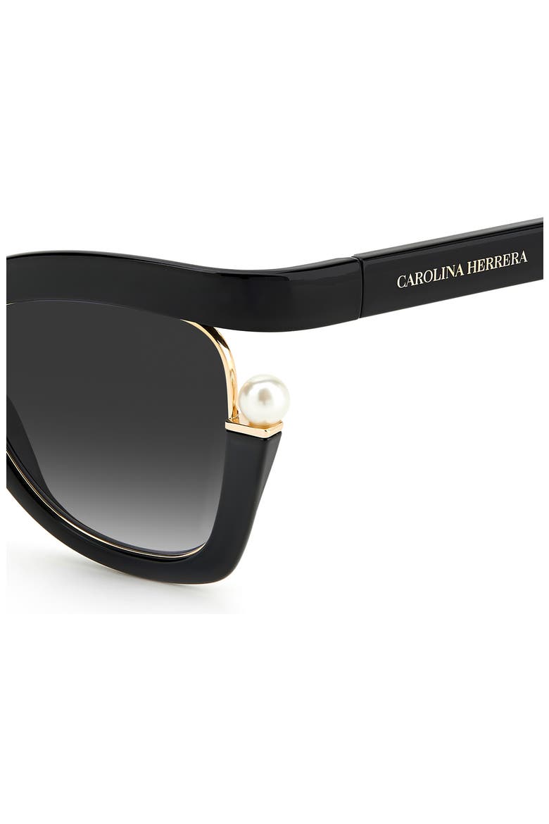 53mm Cat Eye Sunglasses, Alternate, color, BLACK/ DARK GREY SF