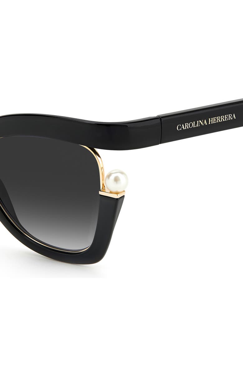 Carolina Herrera 53mm Cat Eye Sunglasses, Alternate, color, Black/ Dark Grey Sf