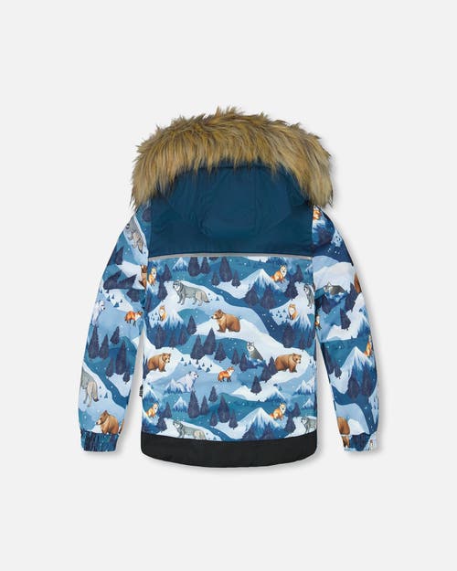 Deux Par Deux Boy Two-piece Discover Snowsuit In Blue