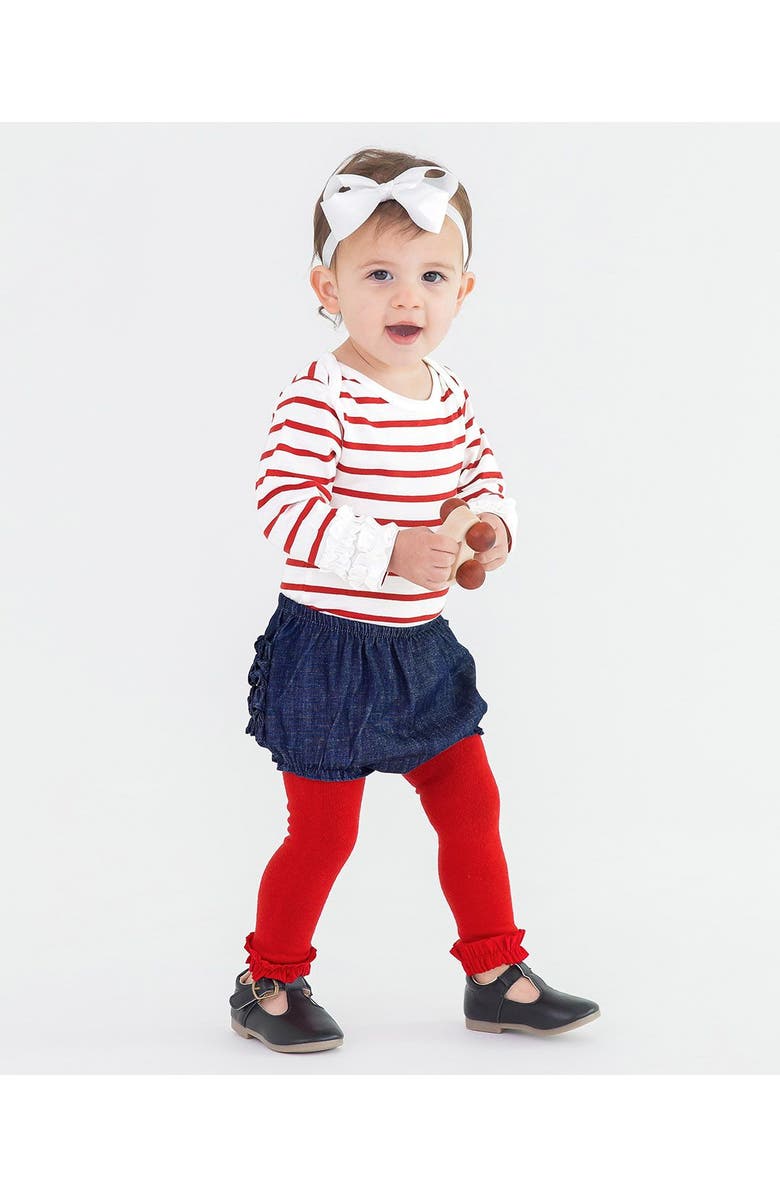 RuffleButts 3-Pack Girls Footless Ruffle Tights, Alternate, color, 