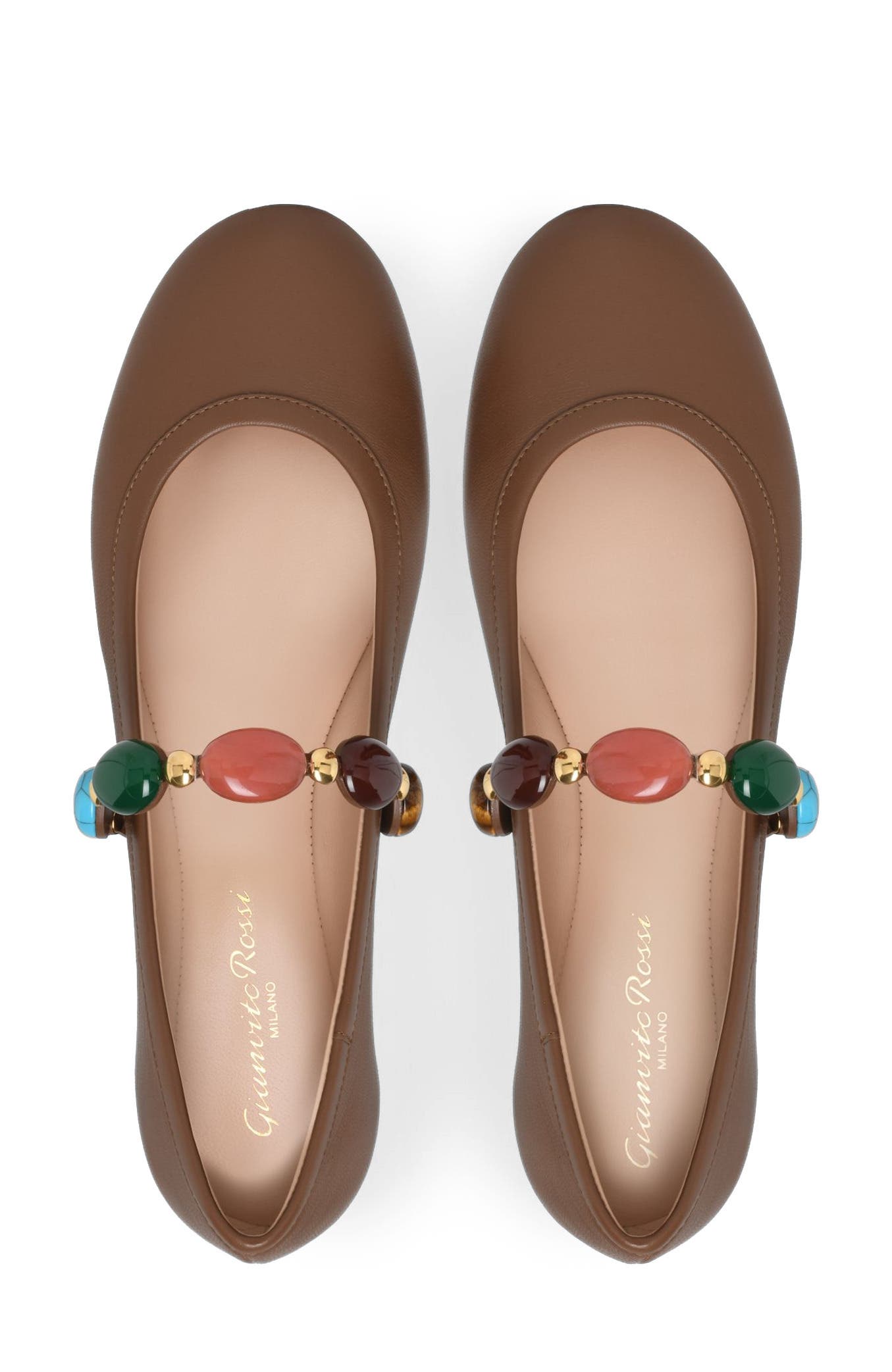 Shanti Mary Jane Ballerina, Alternate, color, Brown Leather