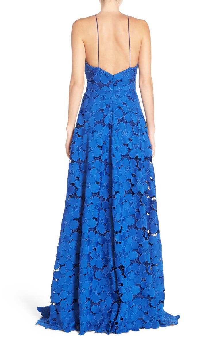Badgley Mischka Collection Badgley Mischka Floral Lace Ballgown, Alternate, color, 