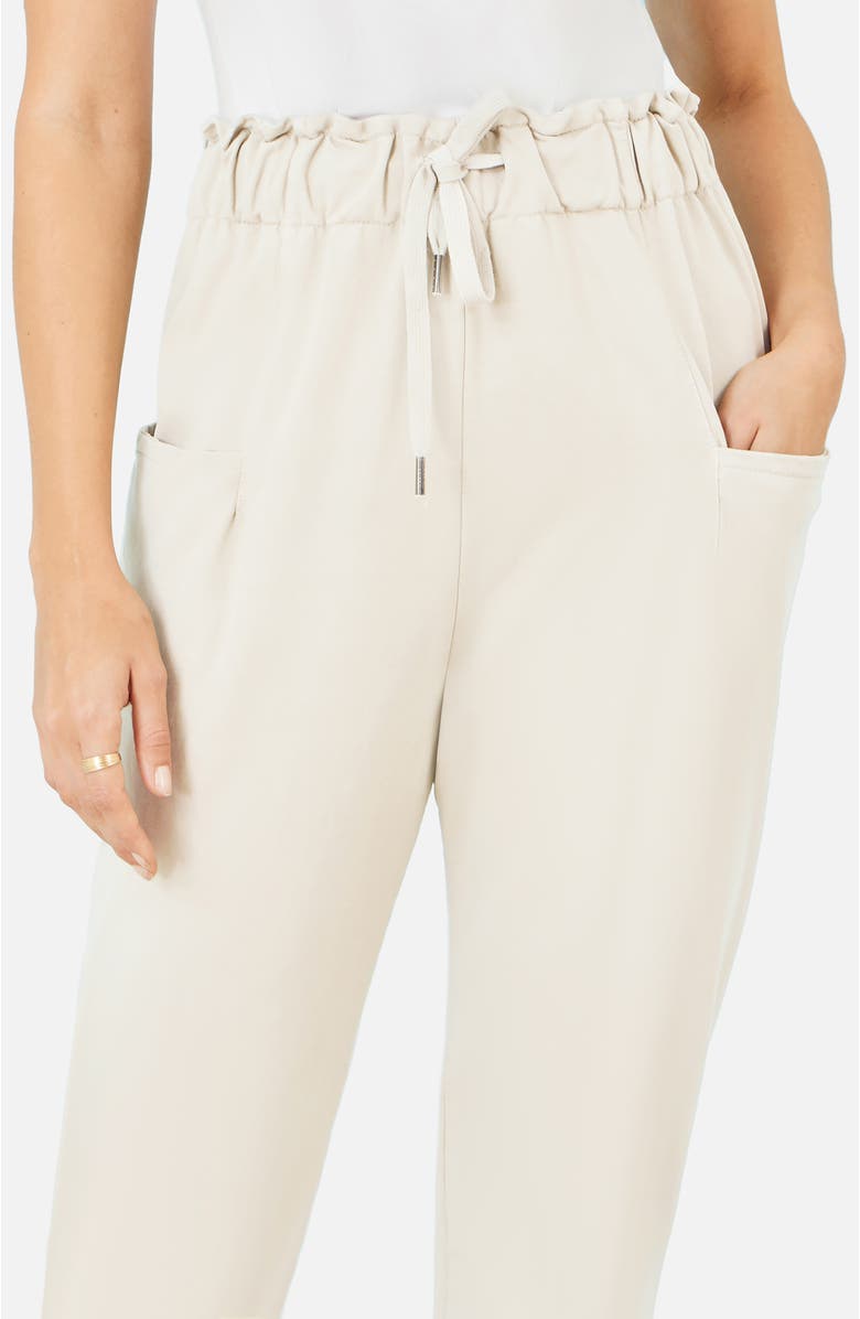 Yumi Cotton Relaxed Stretch Trousers, Alternate, color, Chalk