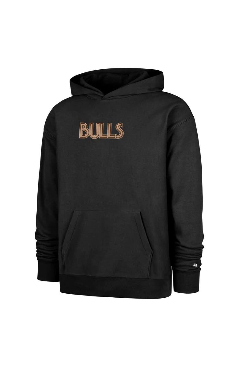'47 Men's '47 Black Chicago Bulls 2024/25 City Edition Double Crossover Foundation Pullover Hoodie, Alternate, color,
