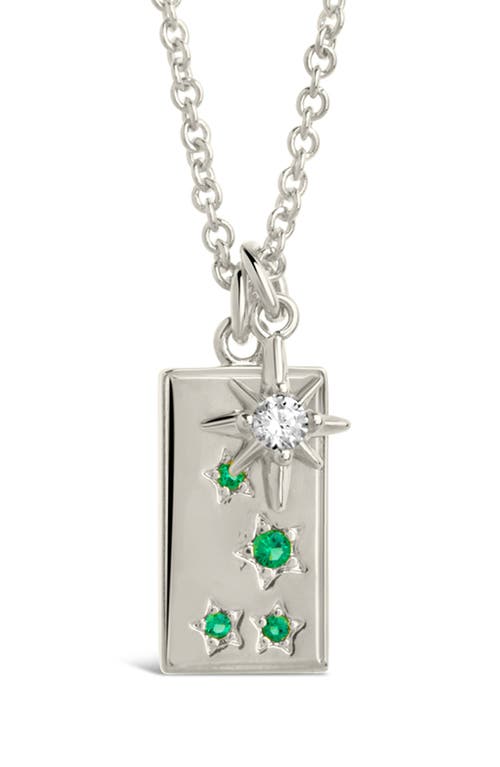 Sterling Forever Cubic Zirconia Burst & Tag Charm Pendant Necklace In Silver