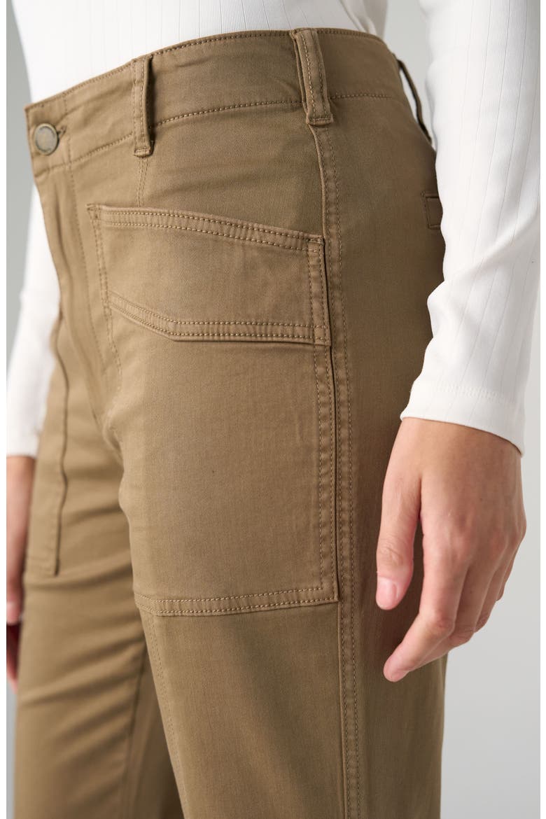 Patch Pocket Stretch Cotton Blend Pants, Alternate, color, OAK BROWN
