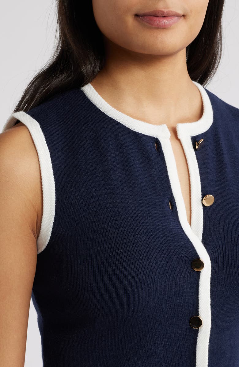 ZOE AND CLAIRE Contrast Piping Sweater Vest, Alternate, color, 