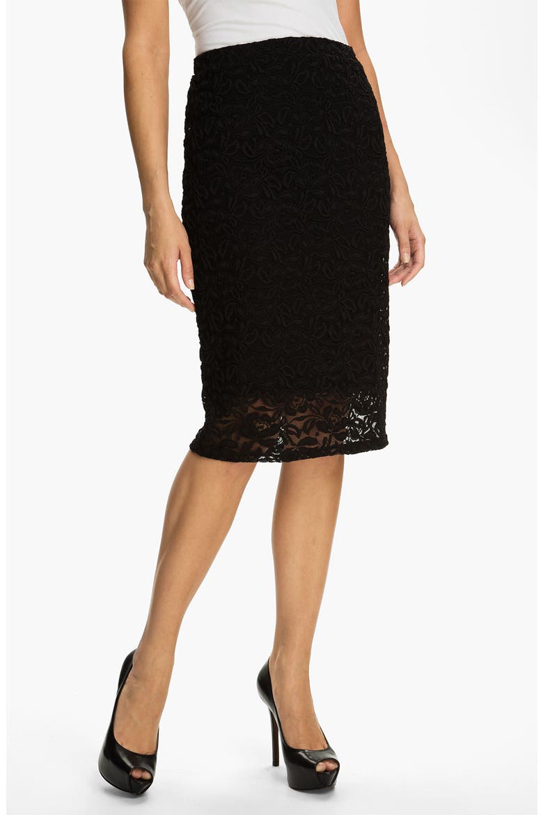 Lace Midi Skirt, Main, color, BLACK