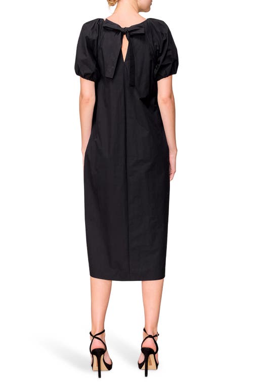 Melloday Bubble Sleeve Midi Shift Dress