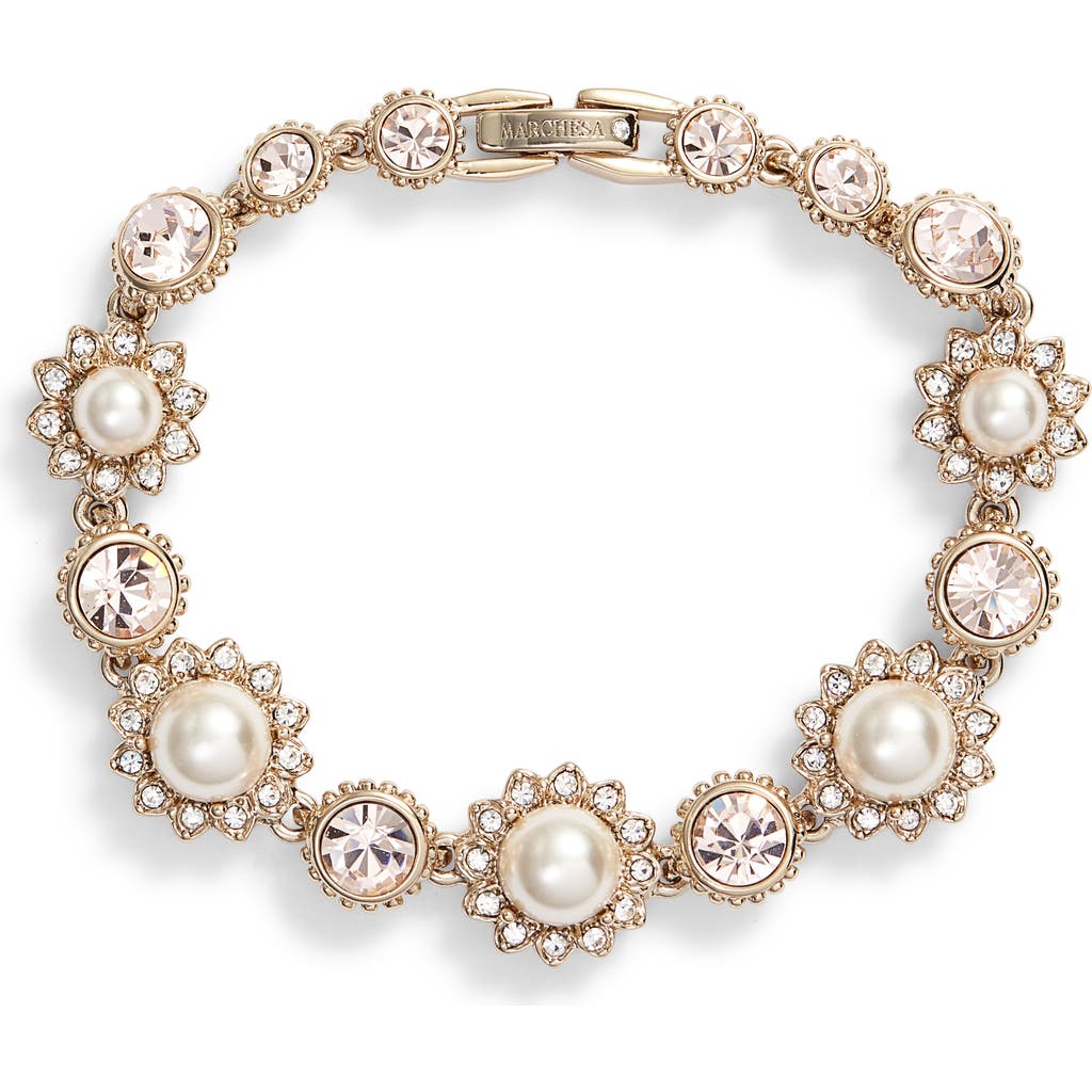 Marchesa Imitation Pearl Line Bracelet in Cream/Silk/Gold  product