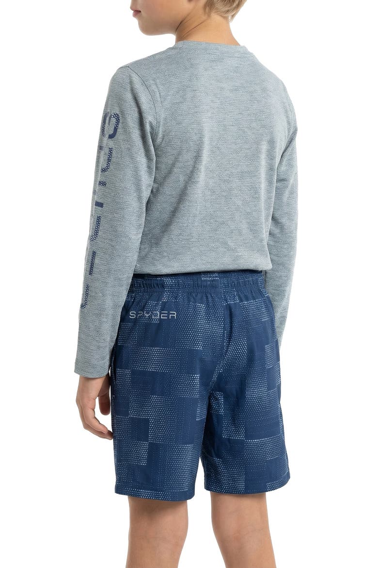 Kids' Dot Matrix Rashguard & Swim Trunks, Alternate, color, ABYSS