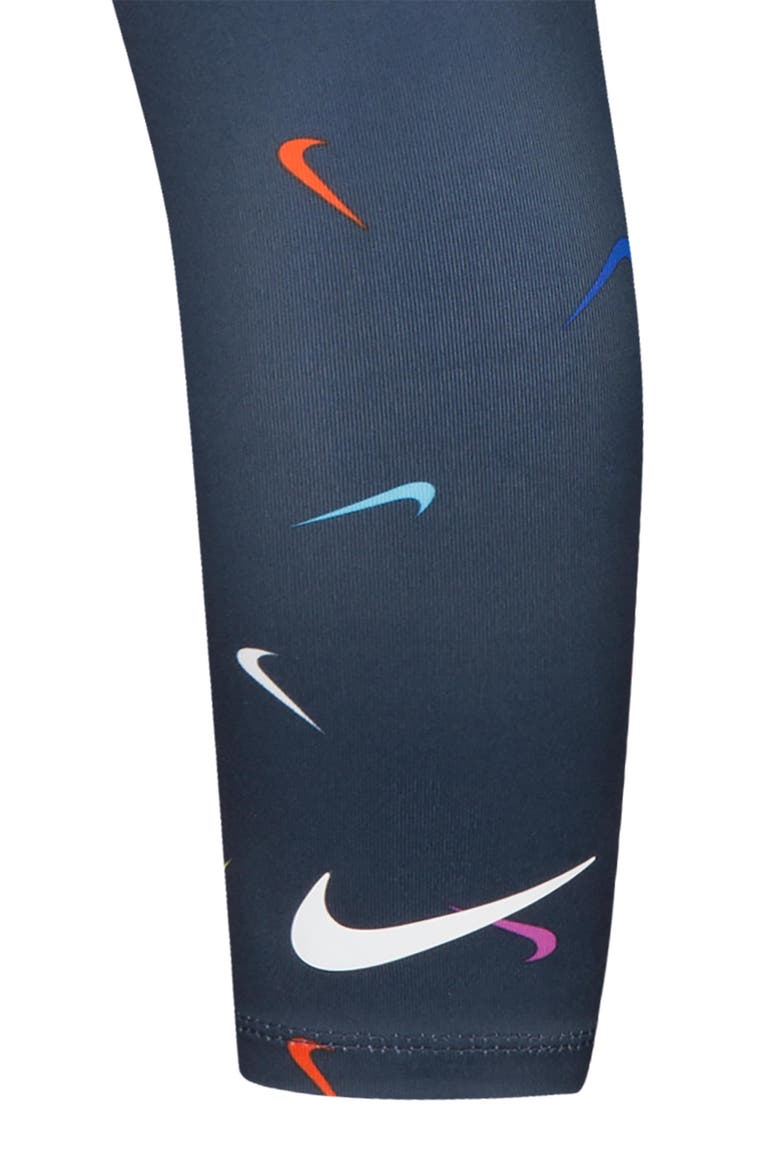 Kids' Swoosh Leggings, Alternate, color, OBSIDIAN