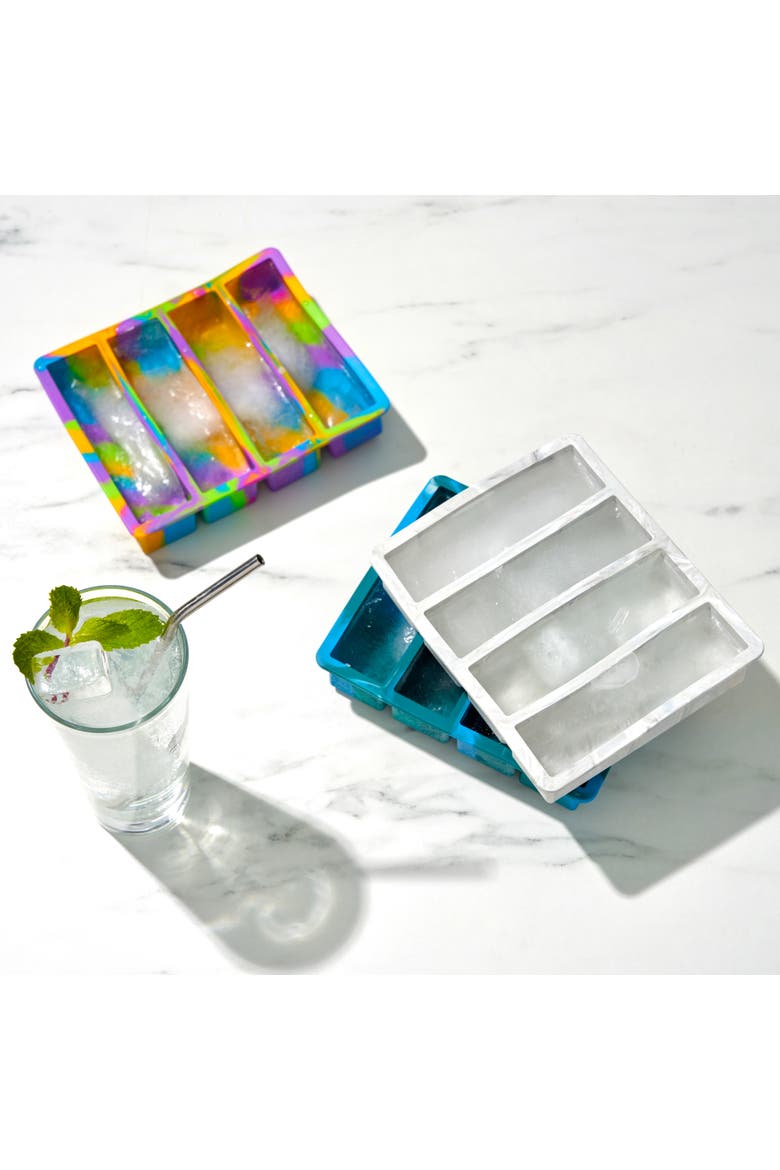 Water Bottle Ice Cube Tray, Alternate, color, Blue Marble