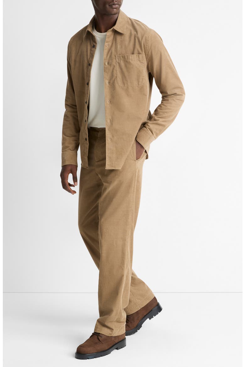 Louie Flat Front Cotton Corduroy Pants, Alternate, color, TETON