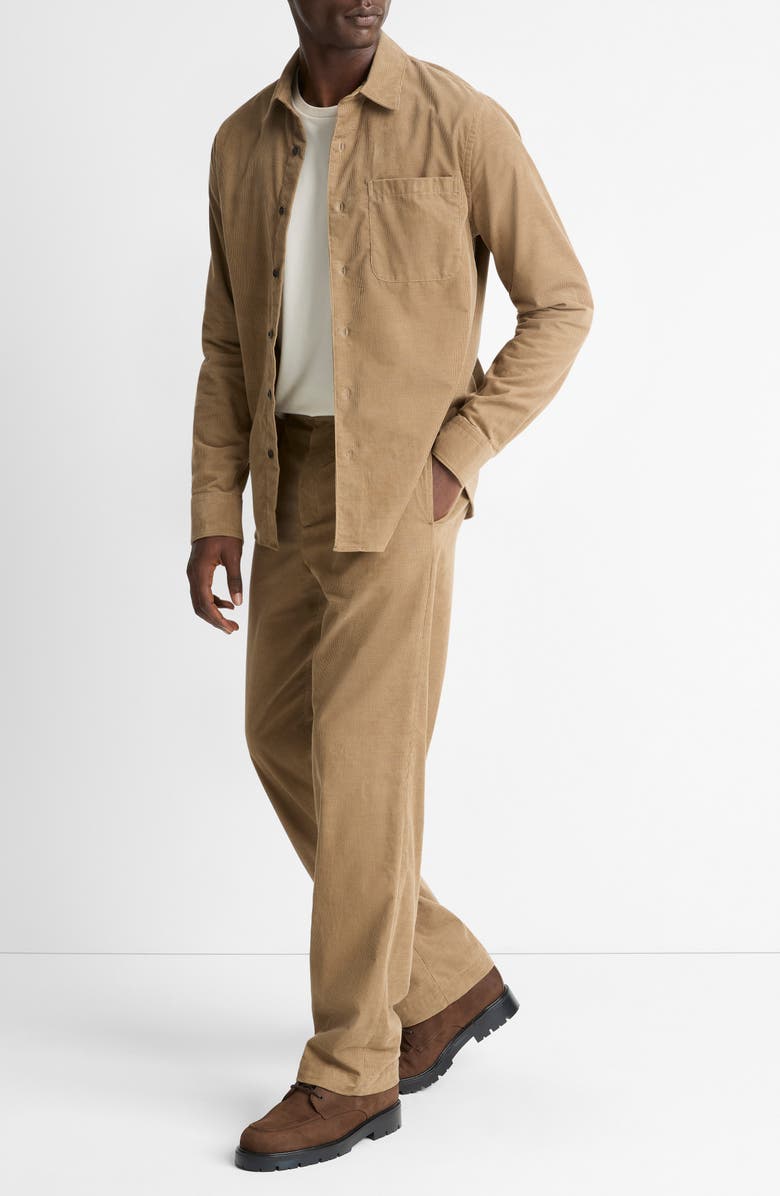 Vince Louie Flat Front Cotton Corduroy Pants, Alternate, color, Teton