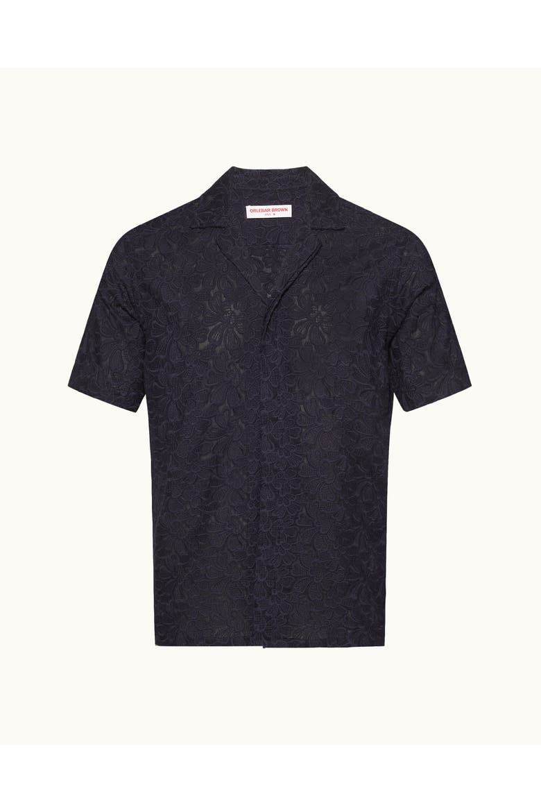 Maitan Broderie Relaxed-Fit Shirt, Alternate, color, Night Iris