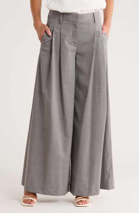 TWP New Didi Pleated Stretch Wool Wide Leg Pants