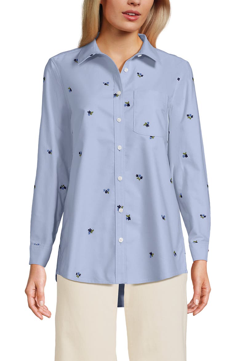 Oxford Shirt, Main, color, Soft Sky/Deep Sea Floral
