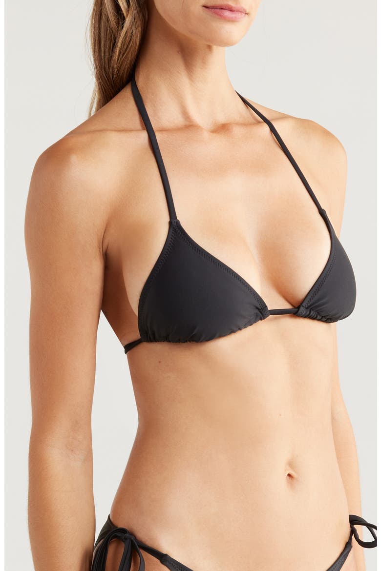 The Iris Triangle Bikini Top, Alternate, color, NOIR