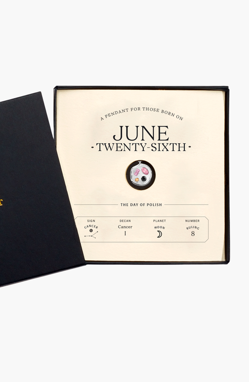 Birthdate Co. The June Birthdate Silver Pendant In June 26th - Silver