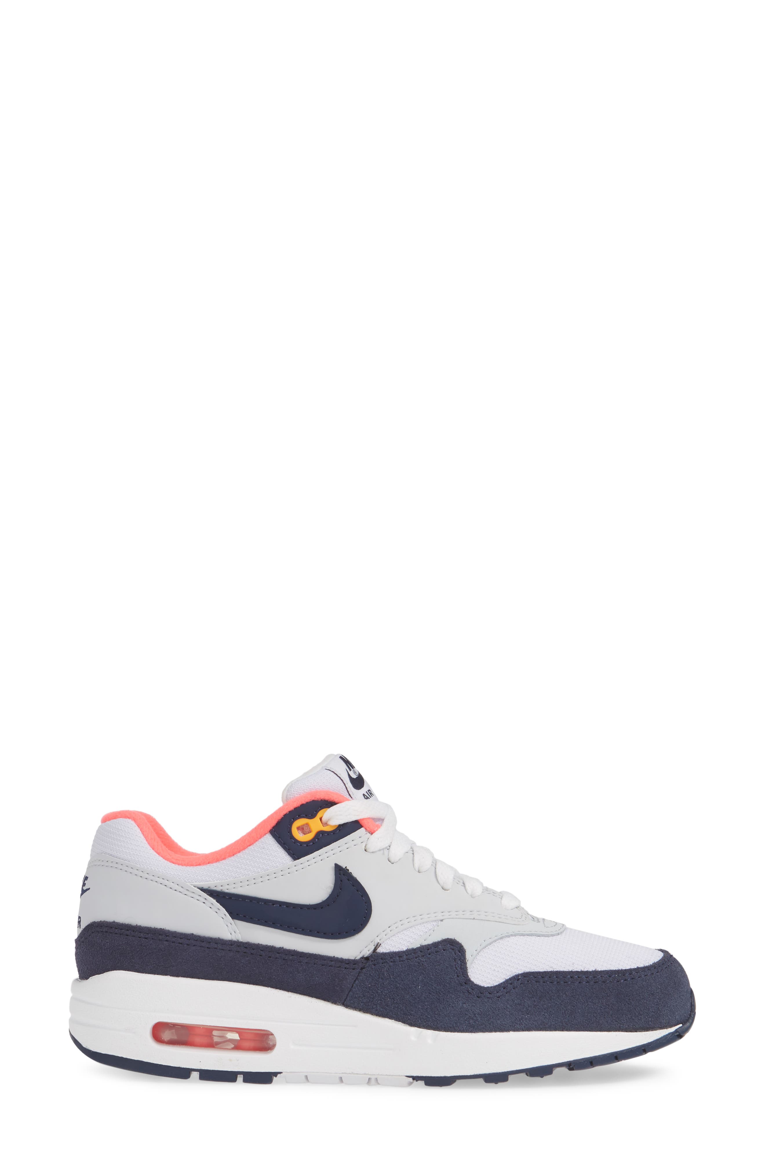 Air Max 1 ND Sneaker, Alternate, color, WHITE/ MIDNIGHT NAVY