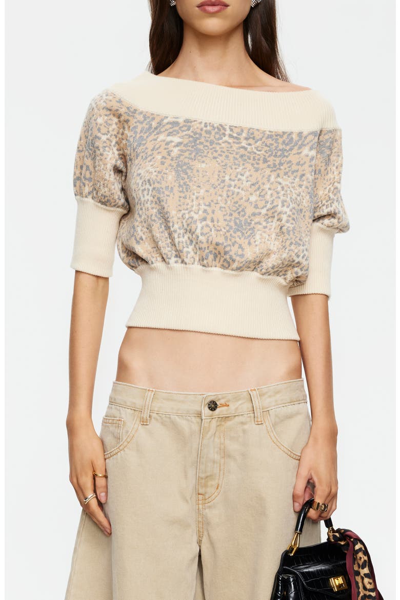 Adriana Off the Shoulder Sweater, Main, color, LEOPARD