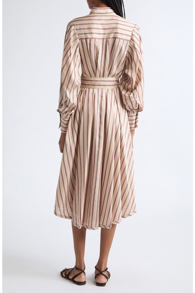 Valiant Stripe Long Sleeve Midi Shirtdress, Alternate, color, CREAM ROSE STRIPE