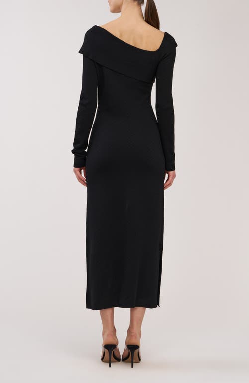 Kay Unger Imani Beaded Long Sleeve Midi Dress In Brown