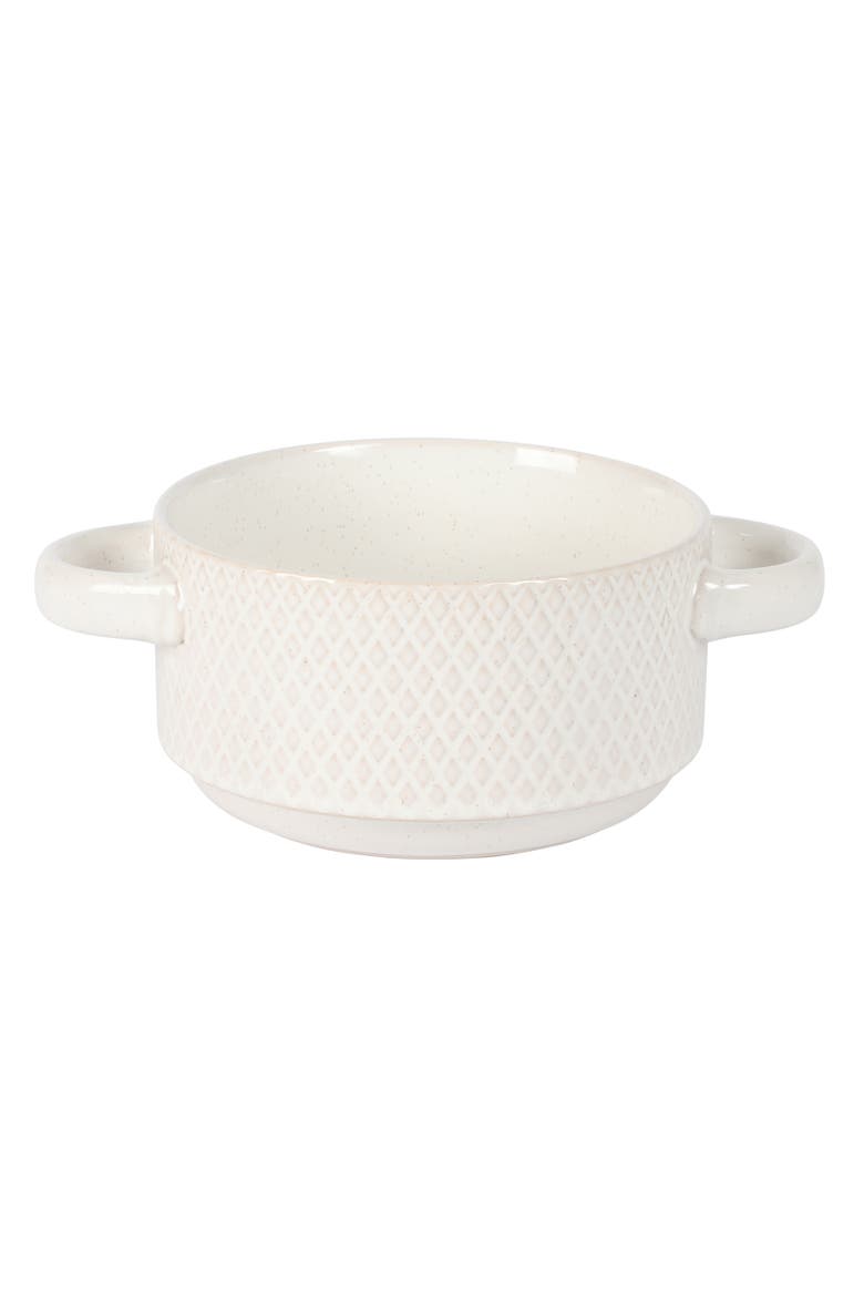 Oyster Tide 4-Piece Embossed Reactive Glaze Stoneware Soup Bowl Set, Alternate, color, White