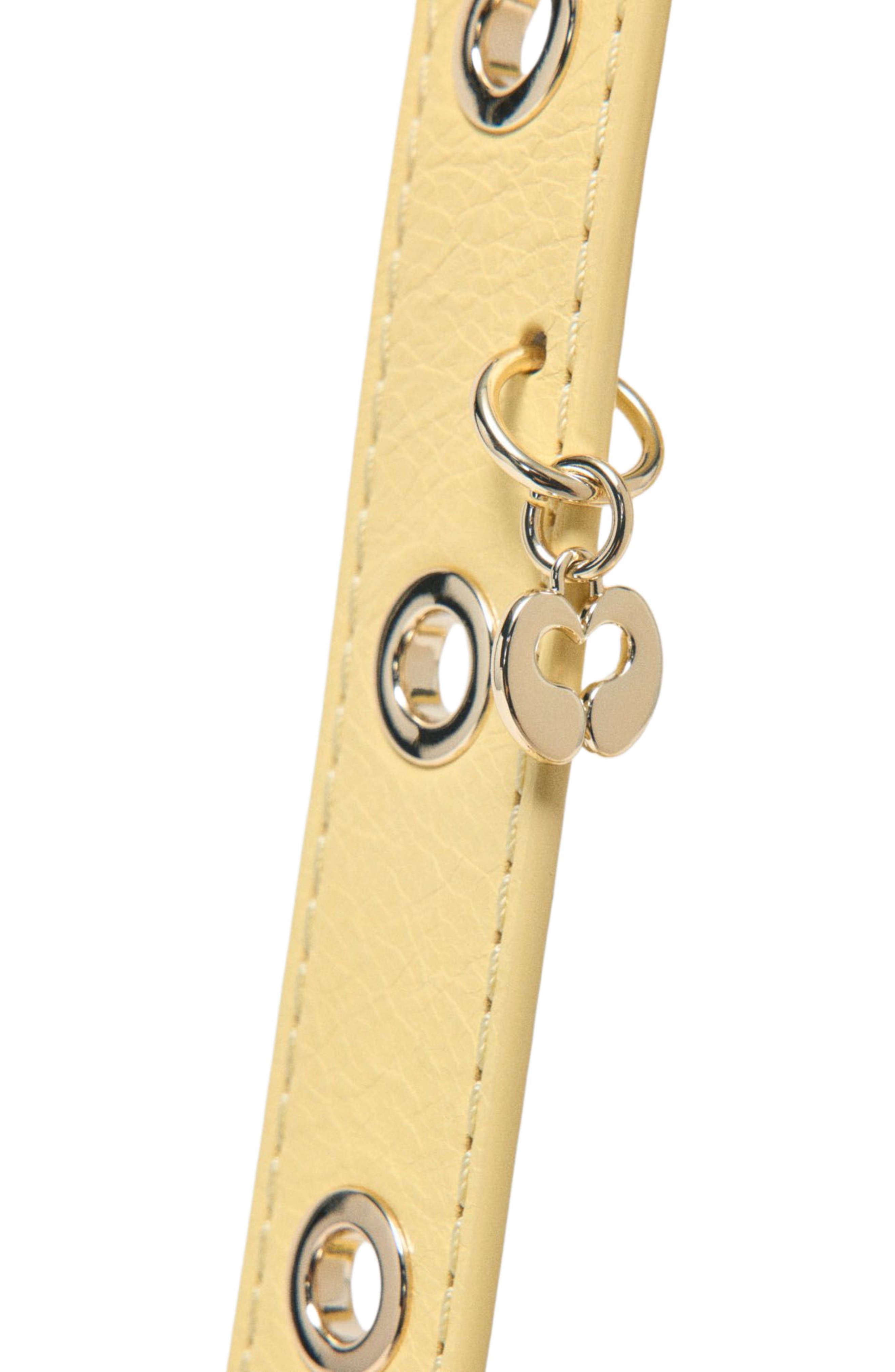 maje Matte crackle Miss M mini bag, Alternate, color, Pale Yellow