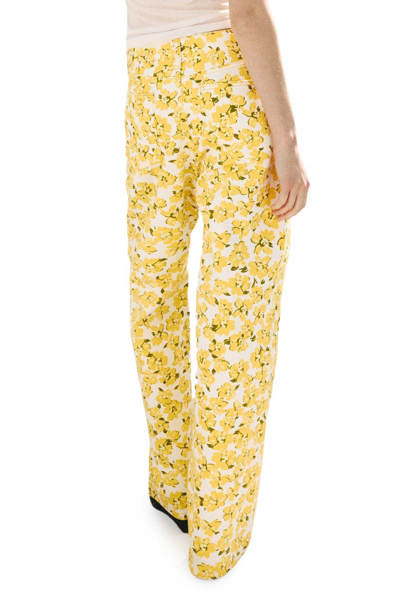 Floral Straight Leg Jeans, Alternate, color, YELLOW