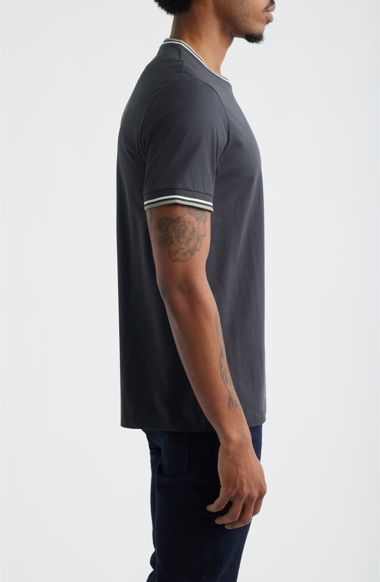 Fred Perry Contrast Trim T-Shirt, Alternate, color, Anthracite Grey/Ecru/Sea Grass