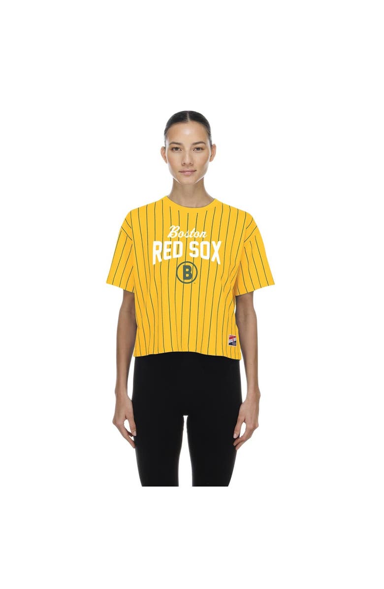 New Era Women's New Era  Yellow Boston Red Sox 2025 City Connect Pinstripe T-Shirt, Alternate, color, Yellow