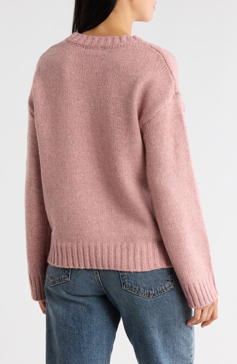 Vigoss Cozy Crewneck Sweater, Alternate, color, Misty Rose
