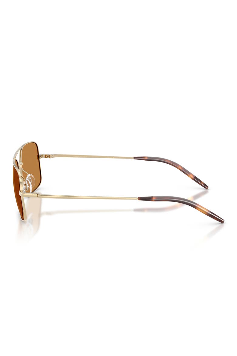 55mm Victory II Rectangular Sunglasses, Alternate, color, GOLD / COGNAC