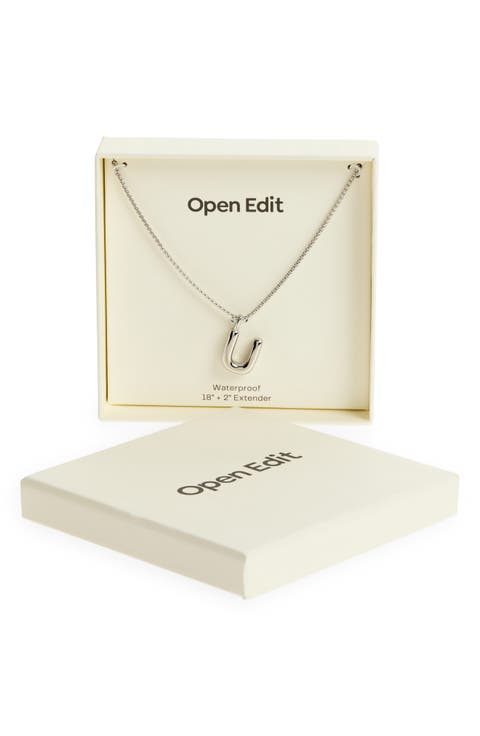 Waterproof Bubble Initial Pendant Necklace